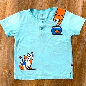 Boy Wonder Princess Awesome Cat Shirt Henley Size 6